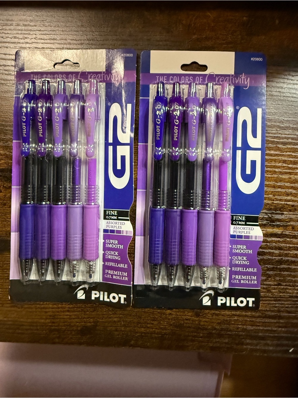 Pilot G2 Gel Roller Pens - Purple (Pack of 10)